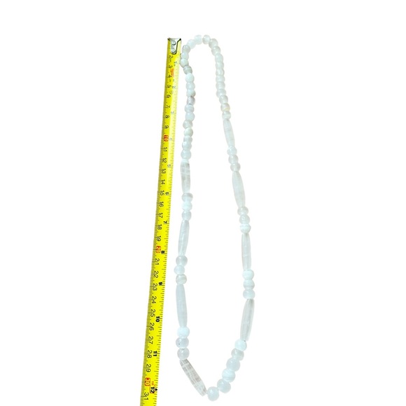 Vintage Carved Clear Quartz Beaded Necklace - Picture 4 of 4